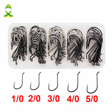 JSM 120pcs 8299 High Carbon Steel Fishing Hook Two Slices Sliced Shank Octopus Beak Baitholder Barbed Bait Fishhook Set With Box 2024 - buy cheap