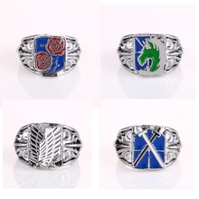 New Arrival 4 Pieces/ Set  Anime Ring men Attack On Titan Cosplay  Accessories Personal Unique Rings Fashion Coser Ring men 2024 - buy cheap