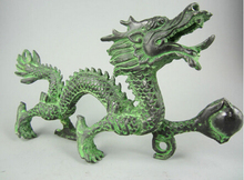 Медные, латунные, китайские поделки, азиатские, 8,85 дюйма, продуманная китайская Коллекционная декоративная статуя старшего звенья дракона 2024 - купить недорого