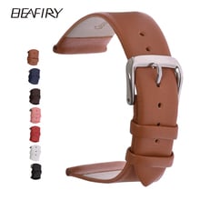 BEAFIRY Genuine Leather Watchbands Smooth Soft Thin Watch Band 12 14 16 18 20 22 24MM Strap Watches Accessories 2024 - buy cheap