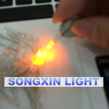 Xiasongxin luz 200 pçs/lote f3 3mm diodo emissor de luz led tem brilhante cabelo amarelo borda amarela 3mm amarelo diodo emissor de luz 2024 - compre barato