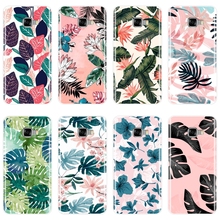 Capa de celular macia de silicone com folhas e flores para samsung galaxy c9 c7 c5 pro capa traseira para samsung galaxy c5 c7 c8 2024 - compre barato