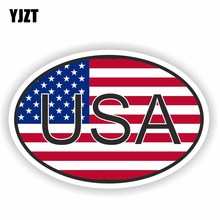 YJZT 12CM * 8CM calcomanía del coche de personalidad país Estados Unidos código OVAL con etiqueta de bandera de PVC 6-0197 2024 - compra barato