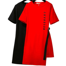 Fashion 6XL Large size Summer Women's T-shirt Dress 2020 Casual Plus size Dress Letter print Ladies Black Big Size Loose Dresses 2024 - buy cheap