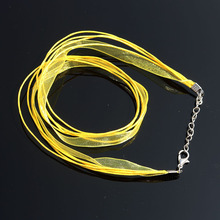 100pcs/lot 18inch Yellow Organza Ribbon Cords To Make Necklaces 4mm Necklace Cord With Lobster Clasp For Jewelry Making DIY 2024 - buy cheap