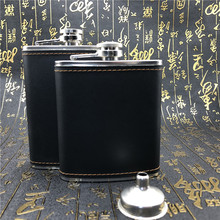 Alalinong A26 Alta Qualidade Pu de Couro Preto de Aço Inoxidável Hip Flask 8 OZ Licor Whisky Álcool Flask Bolso Garrafão de Vinho águia 2024 - compre barato