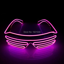 New hot EL Wire Fashion 10 colors LED Lighting flashing Shutter Shaped Glasses for Costume Dance Festival Party Decoration 2024 - buy cheap