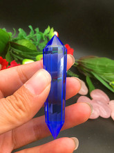 18-sided quartz crystal blue obelisk reiki healing chakra natural stone and mineral Christmas gift    A23 2024 - buy cheap