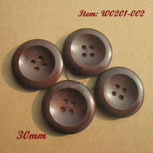 60pcs 30mm 4-hole bowl down side big wood coat buttons natural material buttons for diy sewing decoration wholesale 2024 - buy cheap