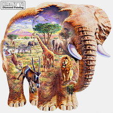 Full Square drill 5D DIY Diamond painting African elephant Diamond Embroidery Mosaic Cross Stitch Rhinestone decoration 2024 - buy cheap