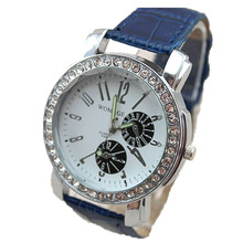popular model womage brand luxury round crystal watch 8 color leather strap lady elegance watch women fashion quartz wrist watch 2024 - buy cheap