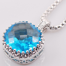 Simulated Aquamarine 925 Sterling Silver Fashion Jewelry Pendant TE441 2024 - buy cheap