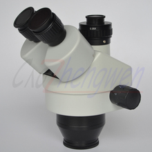 Novo microscópio trinocular simul-focal 7x-45x, zoom, estéreo, com cabeça de 0.35 segundos 2024 - compre barato