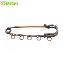 8SEASONS Safety Pins Brooches Antique Copper 5 Holes 5cm x 1.6cm, 20PCs (B33861) 2024 - buy cheap