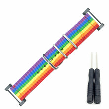 Bonito Rainbow Pulseira strap para Suunto Core relógio Série de tiras de lona de nylon belt banda pulseira 2024 - compre barato