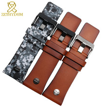 Genuine leather bracelet 28mm Restoring leather watch strap for diesel with nail wristwatches belt Camouflage color watch band 2024 - buy cheap