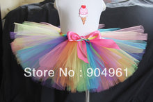 Детская юбка-пачка радужного цвета, пышный костюм для девочек, детская танцевальная юбка, одежда для косплея, детская одежда 2024 - купить недорого