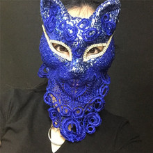 Máscaras cosplay de venice fox, gato e mulher, bar, boate e discoteca, máscara para performance, adulto, maquiagem, roupa de festa, máscara de renda 2024 - compre barato