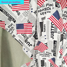 Хорошая ПУ-кожа, с изображением американского флага в стиле искусственная кожа для изготовления сумок, одежда из искусственной кожи ткани синтетические нитки для шитья кожи Diy штаны диван ткань 2024 - купить недорого