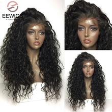 EEWIGS Natural black Synthetic Lace Front Wig Glueless 180% Density Afro Curly Wigs Heat Resistant for Women Can Put Ponytail 2024 - buy cheap