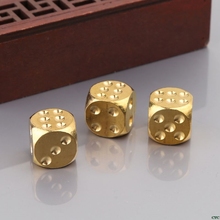 1pc Solid Polished Brass Dice 20mm Metal Cube Copper Poker Bar Board Game Gift 2024 - buy cheap