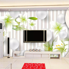 wellyu Custom wallpaper 3d photo mural lilies living room bedroom round ball TV background wall paper mural papel de parede обои 2024 - buy cheap