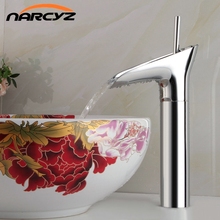 Brand New Chrome Polished Basin Sink Waterfall Tap Single Lever Single Hole Deck Mounted Basin Waterfall Faucet Mixer 8007C 2024 - buy cheap