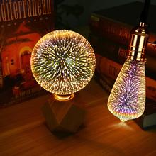Edison Bulb 3D Fireworks Effect Vintage Ampoule 220V E27 E14 Filament LED Retro lamp 6w Replace Incandescent Bulb Decoration 2024 - buy cheap