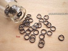 1000PCS 8MM Vintage Black/Gunmetal Metal Jump Rings Split Ring Jewelry Fittings Accessory 2024 - купить недорого