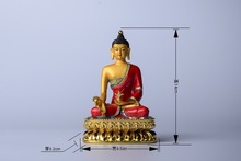 Estatua de Buda Sakyamuni pintada en el hogar, accesorio de cobre dorado, como Amitabha, suministros budistas 2024 - compra barato