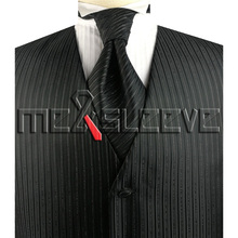 free shipping black stripe NEW Mens formal wear waistcoat set 2024 - buy cheap