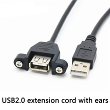 Computer Data Line USB 2.0 B Female Socket Panel Mount To USB B Male Printer Extension Cord with Ear Mount Extension Cable Wired 2024 - buy cheap