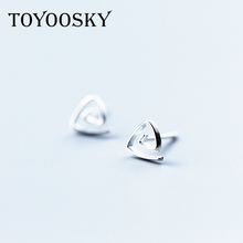 1 Pair 925 Sterling Silver Mini Earrings Women Fashion Screw Triangle Ear Studs Simple Personality Geometric Jewelry 2024 - buy cheap