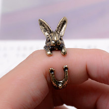 MANGOSKY Nueva joyería de moda dama anillo retro de animal clásico conejo anillo de apertura de aleación de anillo de plata Chapado en JR2422 2024 - compra barato