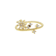 2021 High Quality Korean Romantic Tiny Flower Snowflake CZ Crystal Rings For Women Cute Girl Delicate Hot Fashion Simple Jewelry 2024 - buy cheap