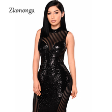 Ziamonga-vestido ceñido Sexy de verano para mujer, vestido Midi ajustado con lentejuelas y espalda descubierta para fiesta nocturna y oficina 2024 - compra barato