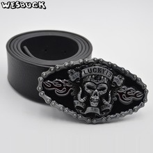 5 PCS MOQ WesBuck Brand Male DIY Belt Accessories Skull Big Metal Cowboy Cowgirl Belt Buckles 2024 - buy cheap