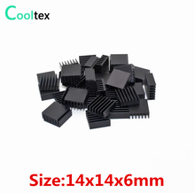 Disipador de calor de aluminio extruido, 100 uds, negro, 14x14x6mm para Chip electrónico, VGA RAM, LED IC, refrigeración del radiador 2024 - compra barato