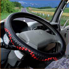 36-50cm Woven Leather Steering Wheel Covers for Car Bus Truck, 36 38 40 42 45 47 50cm Diameter 2024 - buy cheap