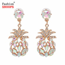 Hot Rhinestone Statement Pineapple Long Drop Dangle Earrings Crystal Earrings Bridal Jewelry For Women 2024 - buy cheap