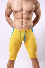 Short boxer masculino de malha respirável, multifuncional, casual, com joelho, transparente, para fisiculturismo 2024 - compre barato