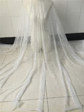 Clear color special glued glitter French net lace fabric H-68 glued glitter mesh material for pretty dress 2024 - buy cheap