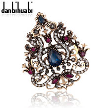 danbihabi Big Flower Women Brooches Crown Design Vintage Brooch Pin Colares Resin Scarf Buckle Gold color Turkish Indian Jewelry 2024 - buy cheap