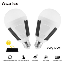 Asafee Solar LED Bulb Lamp E27 7W 12W LED Solar Emergency Bulb Camping Portable Solar Emergency Light Bulb for Indoor Outdoor 2024 - buy cheap