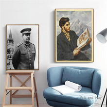 Stalin famoso pessoa retrato posters e cópias da arte da parede pintura da lona para sala de estar decoração casa sem moldura quadro 2024 - compre barato