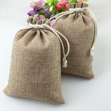 15*20 500pcs Vintage brown handmade Jute Sacks Drawstring gift bags for jewelry/wedding/christmas Packaging Linen pouch Bags 2024 - buy cheap