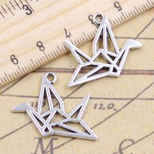 15pcs Charms Origami Paper Cranes 23x29mm Tibetan Pendants Crafts Making Findings Handmade Antique Jewelry Necklace 2024 - buy cheap