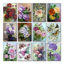 Rose 5D DIY Full Diamond Painting Cross Stitch Flowers Kid Diamond Mosaic Diamond Embroidery Needlework Home Decor Crafts 2024 - купить недорого