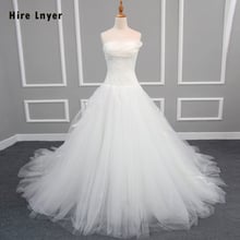 Hire Lnyer-Vestido de novia Beige de moda, con cuentas, encaje, tul, para boda, con inicio de sesión, China, nuevo diseño 2024 - compra barato