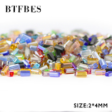 BTFBES Austrian Rectangle Crystal Beads 2*4mm 99pcs Square Glass Loose Bead for Jewelry Bracelet Necklace Making DIY Accessories 2024 - buy cheap